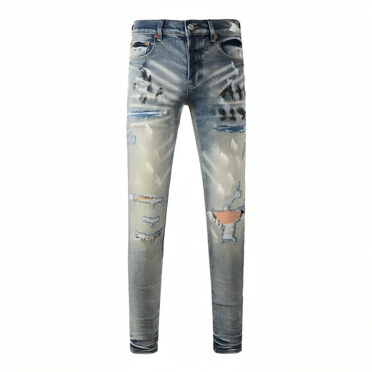 The Mercer Distressed Biker Jeans WellMan Studios 28 