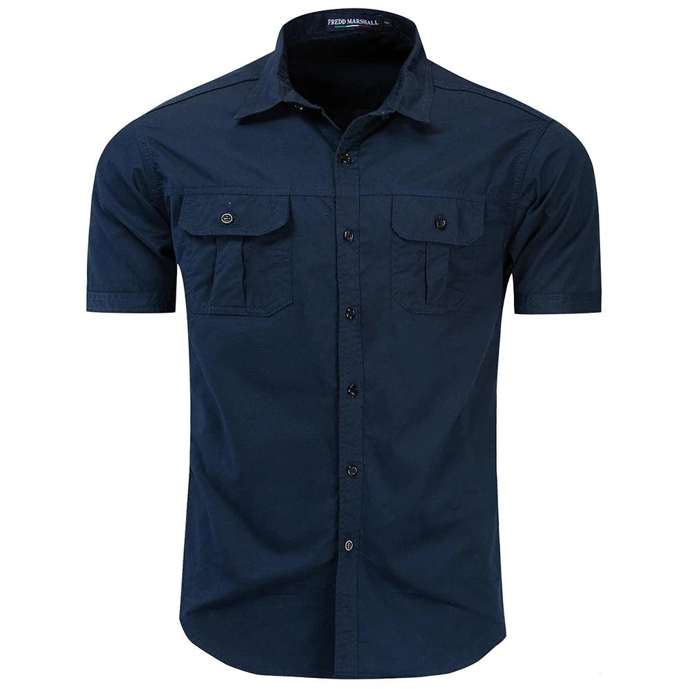 The Bridger Short Sleeve Cargo Shirt - Multiple Colors WM Studios Dark Blue S 