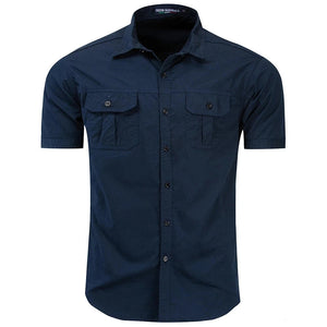 The Bridger Short Sleeve Cargo Shirt - Multiple Colors WM Studios Dark Blue S 