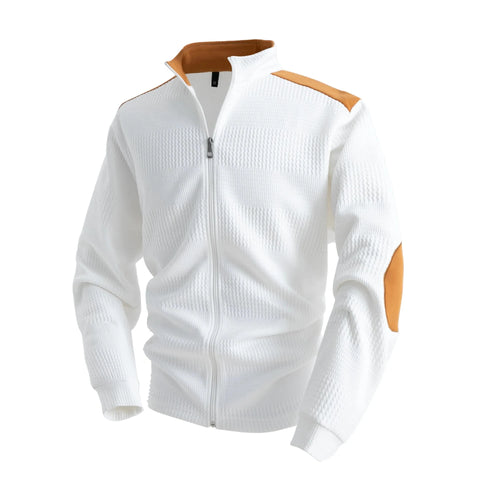 The Leifson Long Sleeve Lapel Sweater WellMan Studios White S 