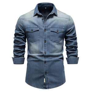 The Elliot Slim Fit Long Sleeve Shirt - Multiple Colors 0 WM Studios Blue S 