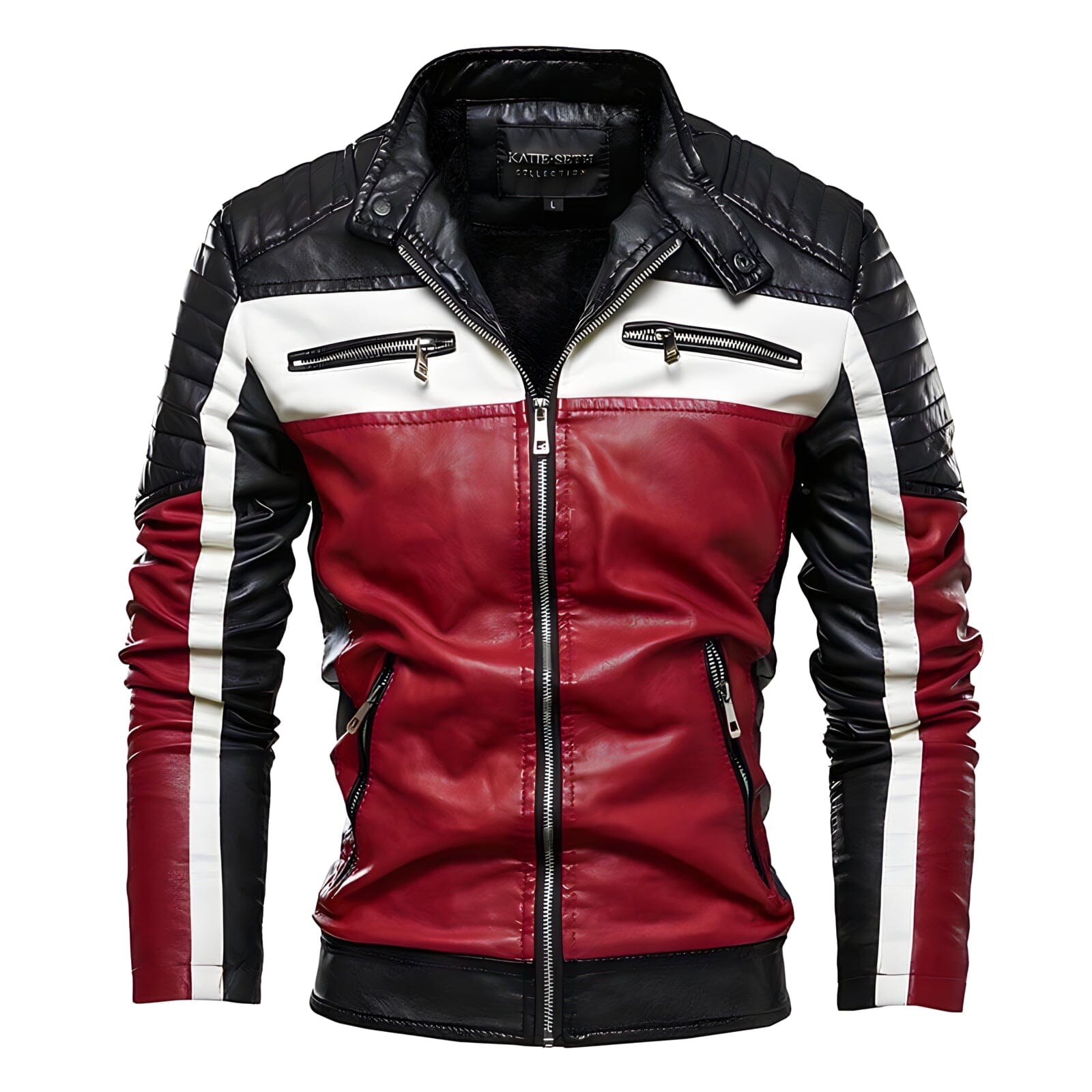 The Giancarlo Faux Leather Biker Jacket - Multiple Colors Shop5798684 Store Red L 