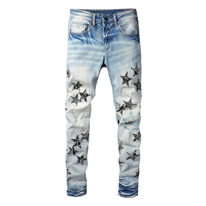 The Hollywood Patchwork Denim Jeans - Paisley