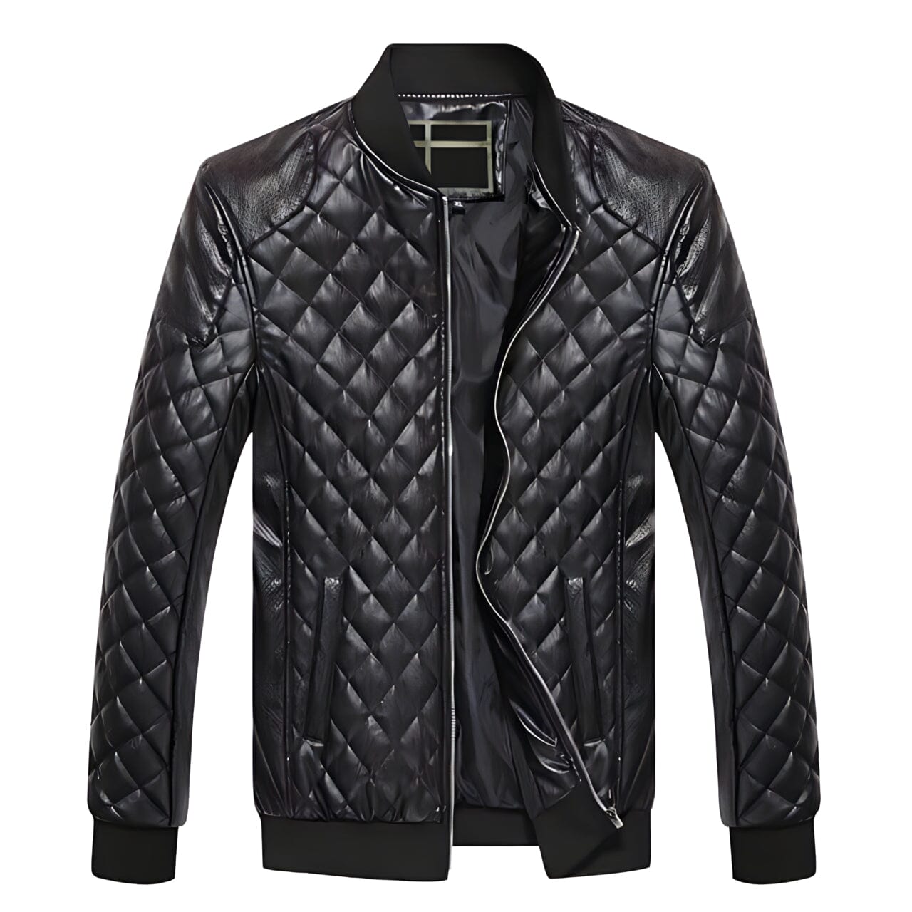 The Pierre Faux Leather Quilted Biker Moto Jacket - Black Shop5798684 Store XS 