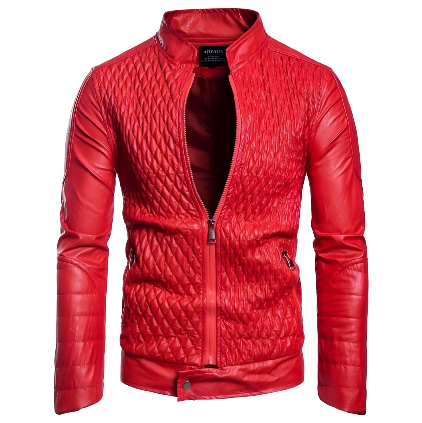The Rico Faux Leather Moto Jacket - Crimson