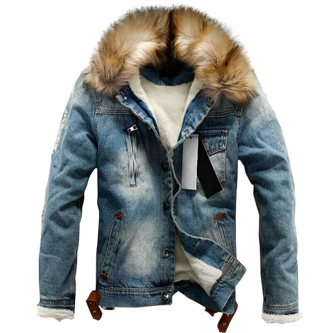 The Roscoe Faux Fur Denim Jacket