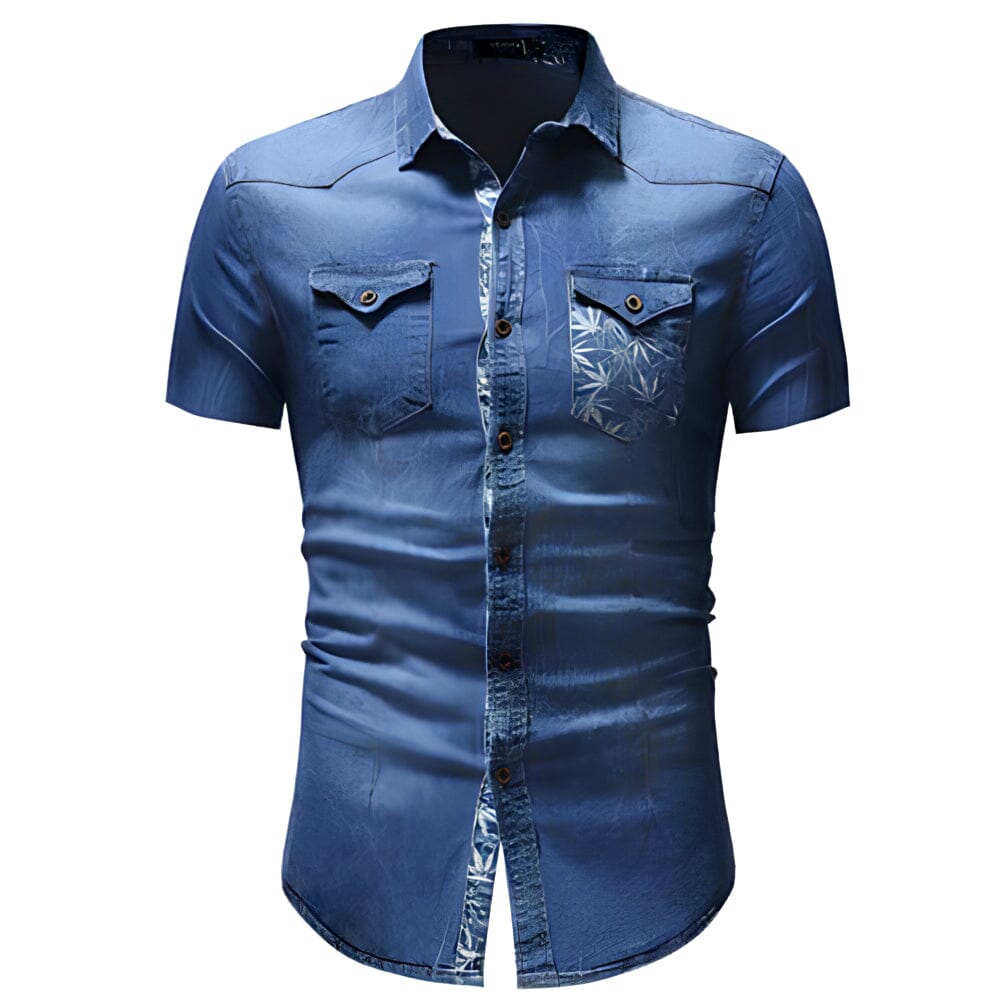 The Maui Short Sleeve Denim Shirt - Indigo Shop5798684 Store XXS 