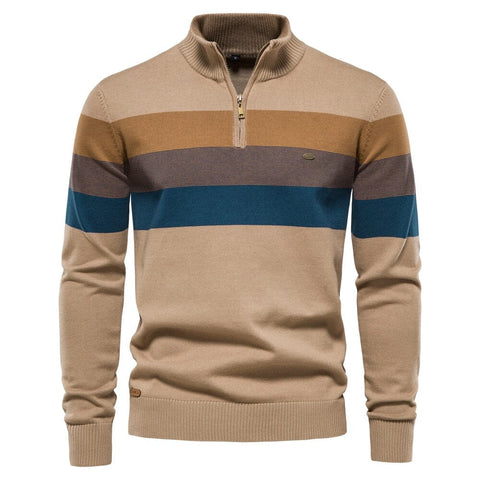 The Rory Slim Fit Pullover Knitted Sweater - Multiple Colors 0 WM Studios Khaki S 