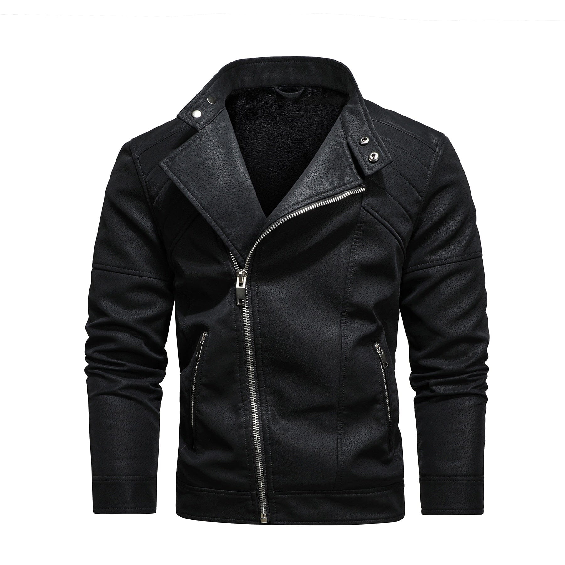 The Duncan Faux-Leather Biker Jacket - Multiple Colors 0 WM Studios Black S 