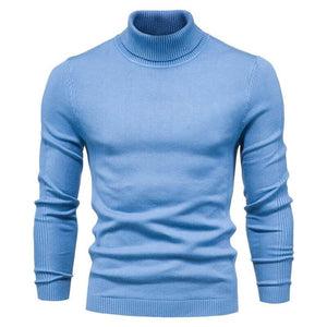 The Idris Slim Fit Pullover Turtleneck - Multiple Colors AIOPESON Official Store Light Blue M 