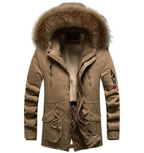 The Grizzly Faux Fur Hooded Winter Jacket - Multiple Colors Well Worn Khaki L 