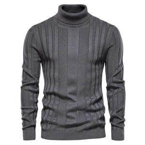 The Xavier Slim Fit Pullover Turtleneck - Multiple Colors Well Worn Gray L 